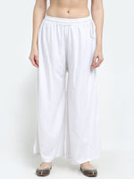 Thumbnail for TAG 7 Women Set Of 2 White & Blue Flared Ethnic Palazzos