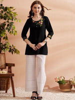 Thumbnail for Anouk Women Floral Embroidered Above Knee Kurta - Distacart