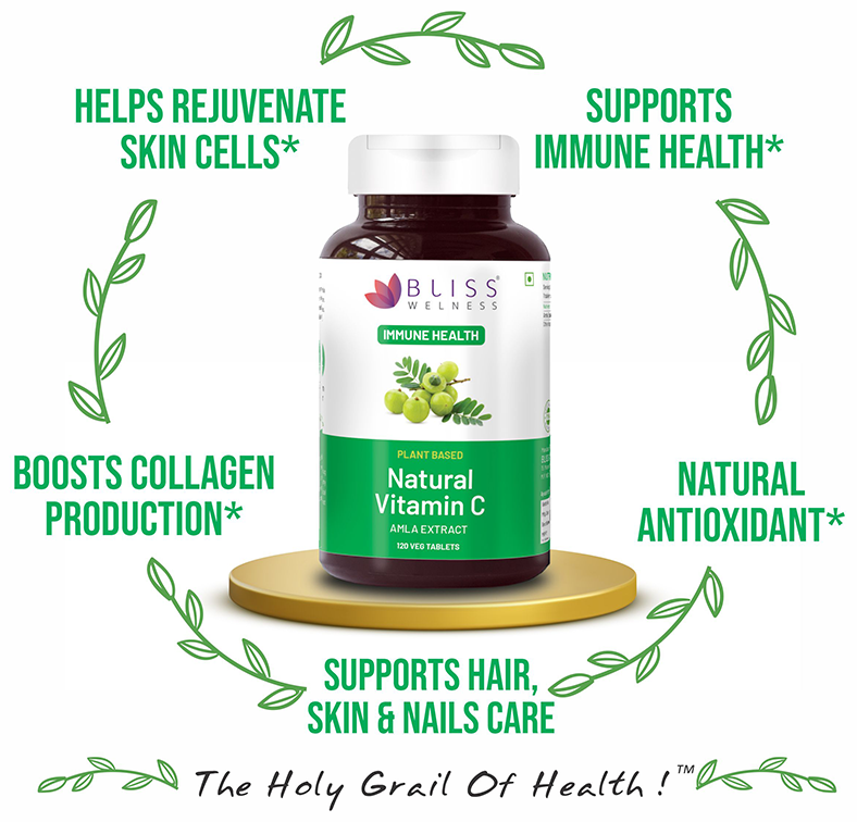 bliss welness immune health natural vitamin c amla extract veg tablet