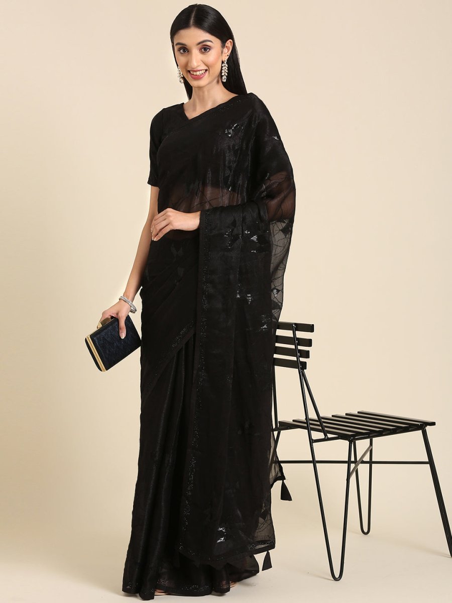 Anouk Abstract Embroidered Sequinned Saree - Distacart