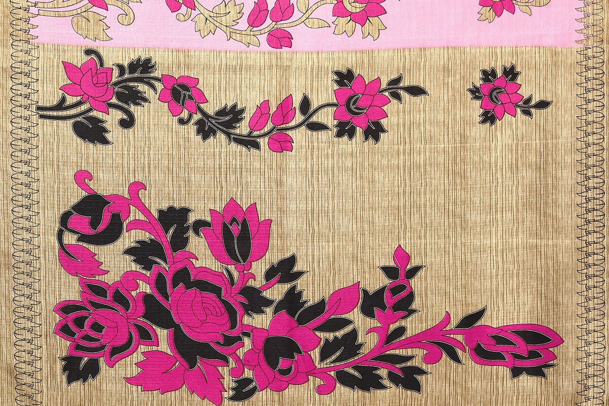 Vamika baby pink Printed Art Silk Saree - Distacart
