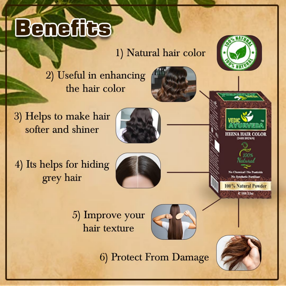 VedicAyurveda Dark Brown Hair Color - Dista