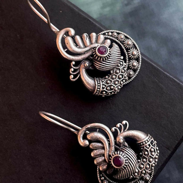 Joban Fashion Women Oxidize Peacock Shape Black Polish Stud Earring - Distacart