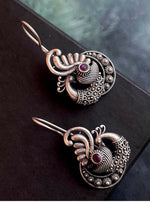 Thumbnail for Joban Fashion Women Oxidize Peacock Shape Black Polish Stud Earring - Distacart