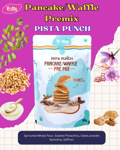 Vedas Kitchen Pista Punch Waffle/Pancake Premix - Dista