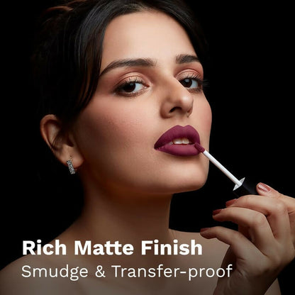 Pilgrim Liquid Matte Lipstick with Hyaluronic Acid - Wine Spill - Distacart