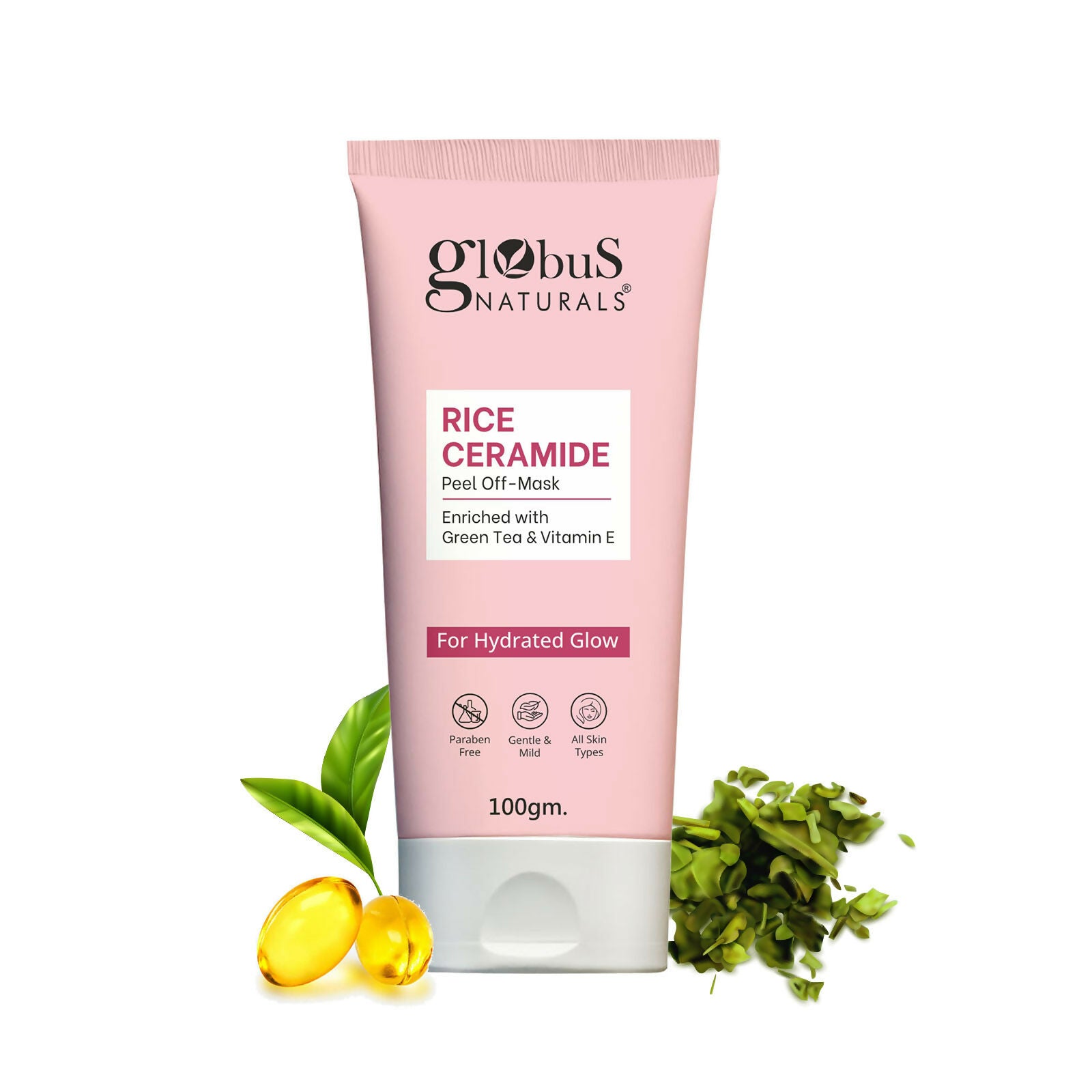Globus Naturals Rice Ceramide Peel Off Mask, For Hydrated Glow Skin