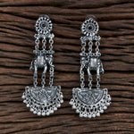 Thumbnail for Joban Fashion Women Silver Black Oxidised Earrings - Distacart