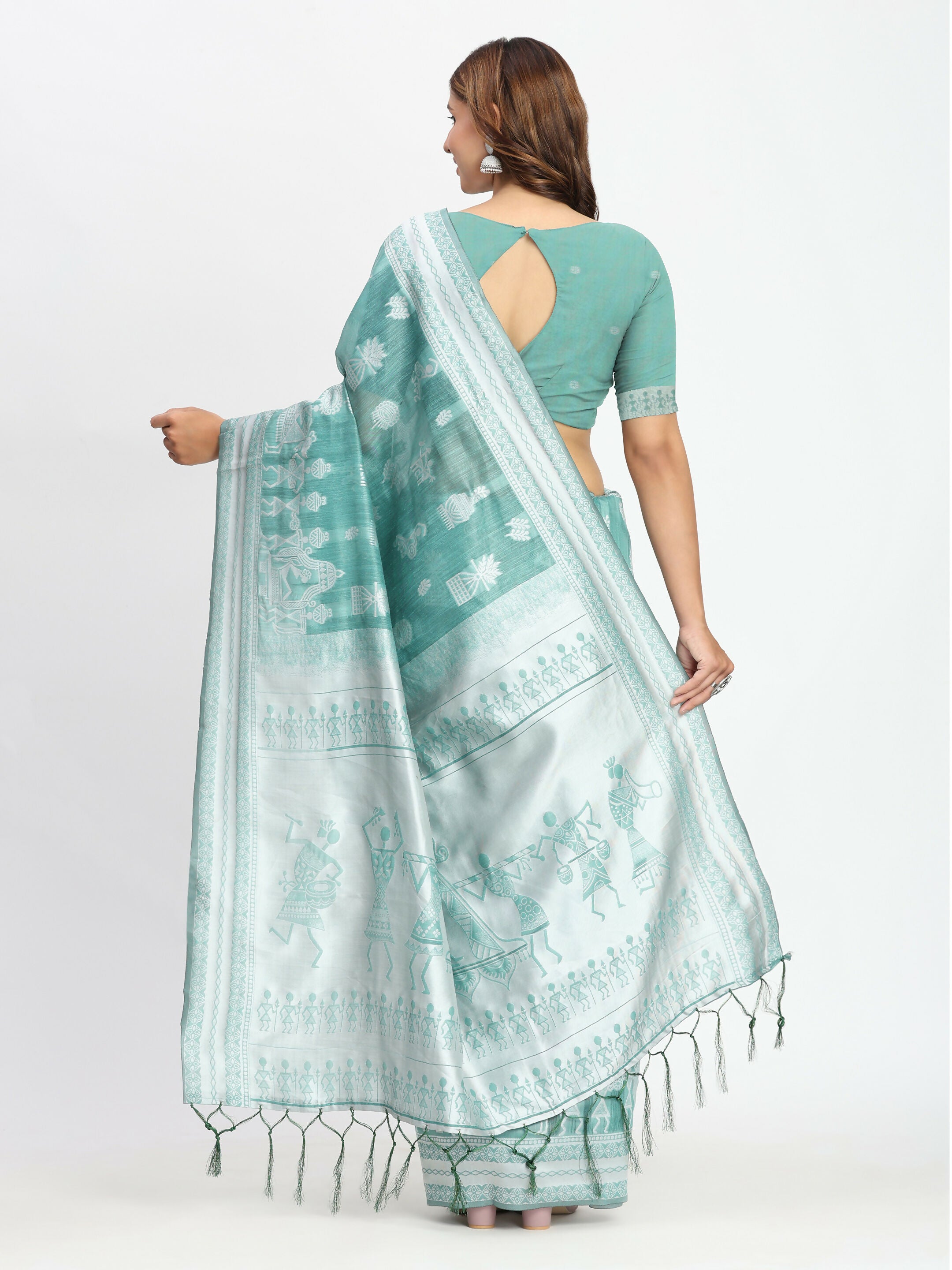 Astita Linen Cotton Mustard Saree