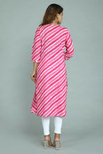 Thumbnail for Alvano Women's Stylish Cotton Blend Laheriya Kurti - Distacart