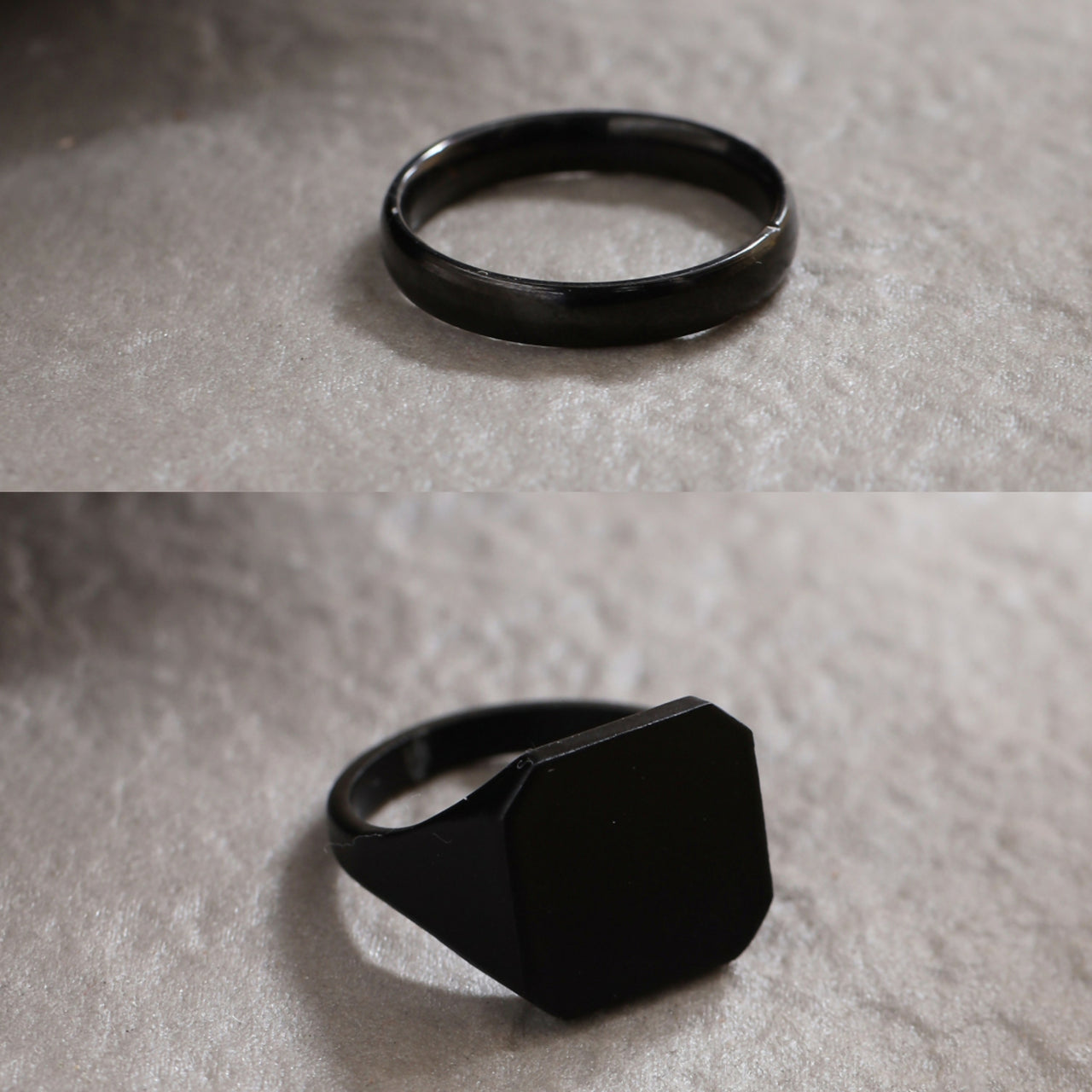NVR Men's Set of 2 Black Rhodium-Plated Finger Ring - Distacart