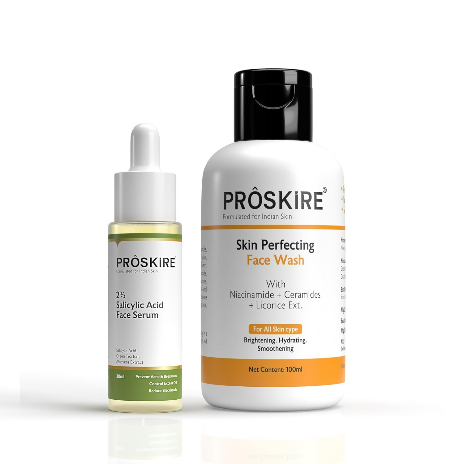 Proskire 2% Salicylic Acid Serum & Skin Percfecting Face Wash Combo - Distacart