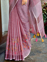 Thumbnail for Astita Linen Purple Saree