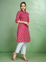 Thumbnail for Sangria Printed Pure Cotton Kurta - Distacart