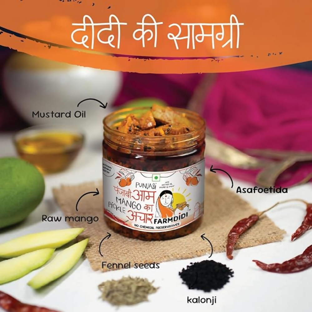 FarmDidi Punjabi Mango Pickle - Tangy & Salty - Distacart