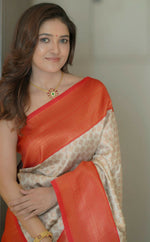 Thumbnail for Preksha Creation Indian Style Banarasi Soft Silk Women Saree - White - Distacart