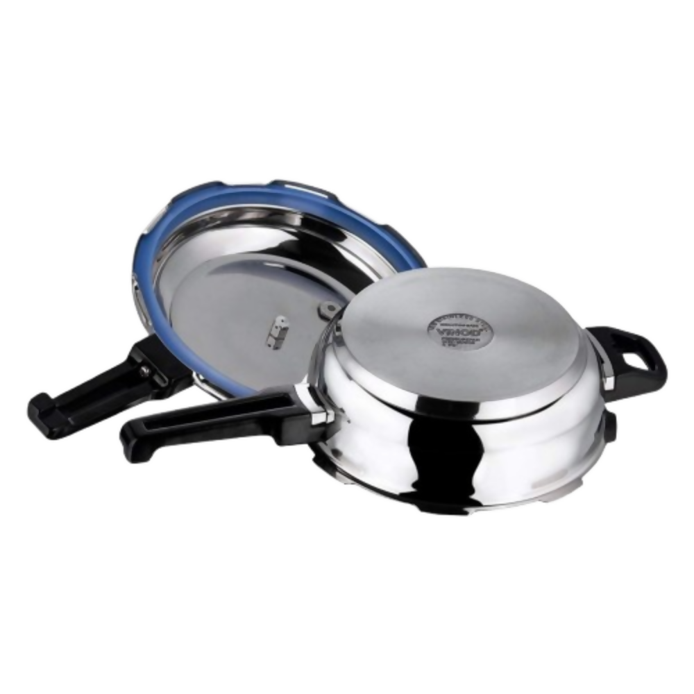 Vinod 18/8 Stainless Steel Outer Lid Sandwich Bottom Deep Pan Pressure Cooker - Dista
