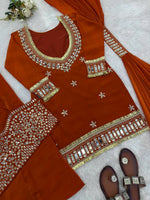 Thumbnail for Teeya Creation New Trendy Stylish Real Mirror Work With Lace Border Kurta Set - Dista