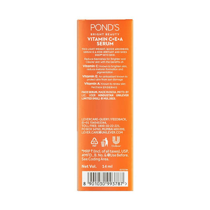 Ponds Bright Beauty 12% Vit C+E+A Serum - Distacart