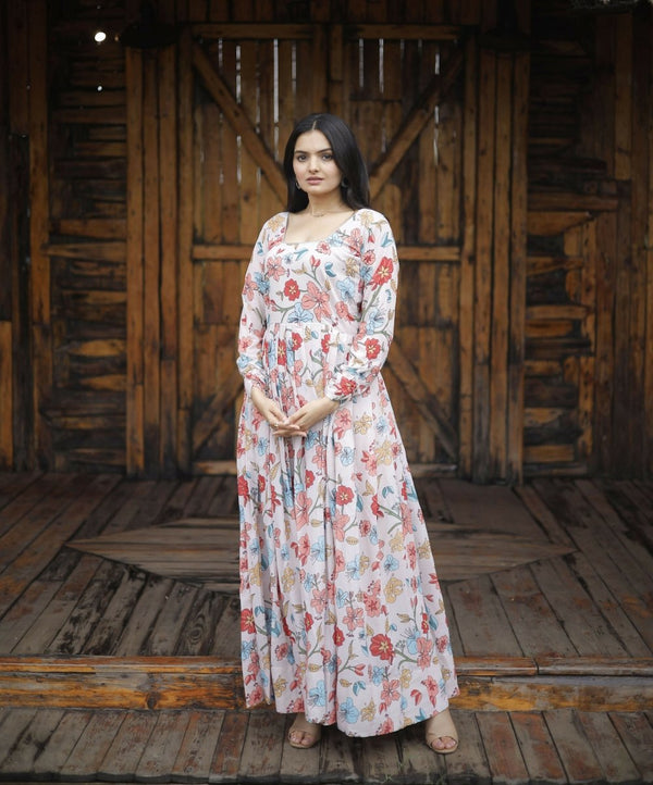 Aastha Fashion Women's Multicolor Georgette Digital Printed Anarkali Dress - Distacart