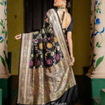 Thumbnail for Preksha Creation Banarasi Soft Silk Women Black Saree - Distacart