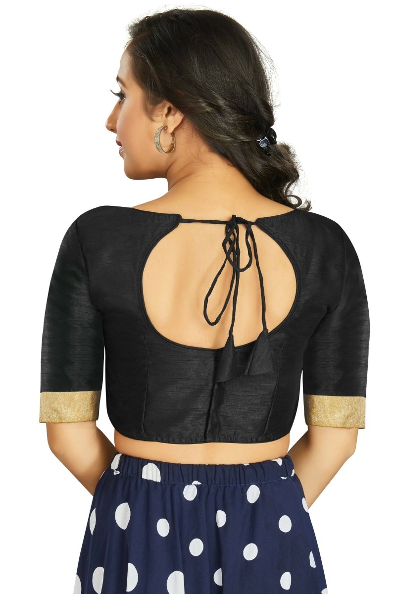 Aastha Fashion Women's Black Art Silk Designer Traditional Readymade Blouse - Distacart