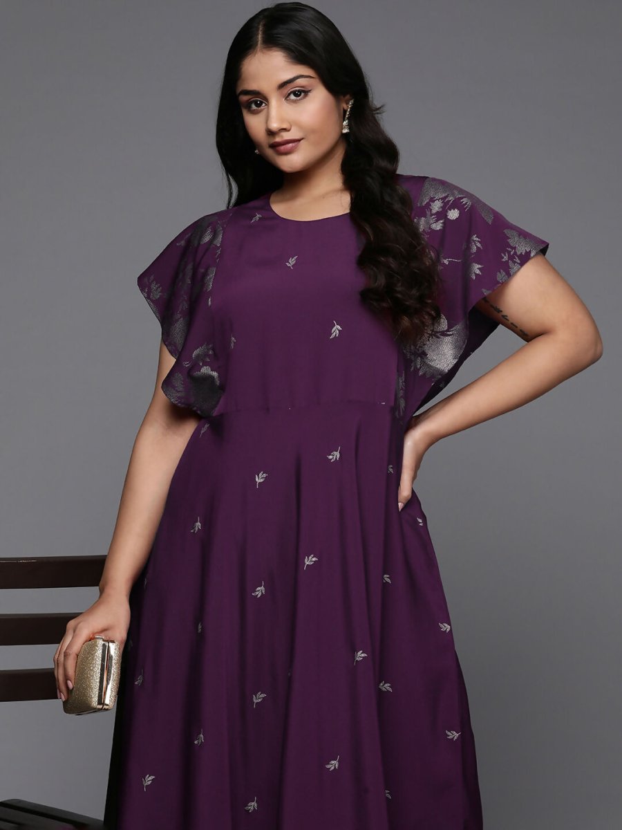 Ahalyaa Women's Traditional wear Ethnic Dress - Burgundy - Distacart