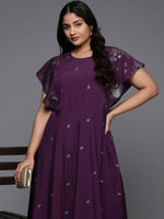 Thumbnail for Ahalyaa Women's Traditional wear Ethnic Dress - Burgundy - Distacart