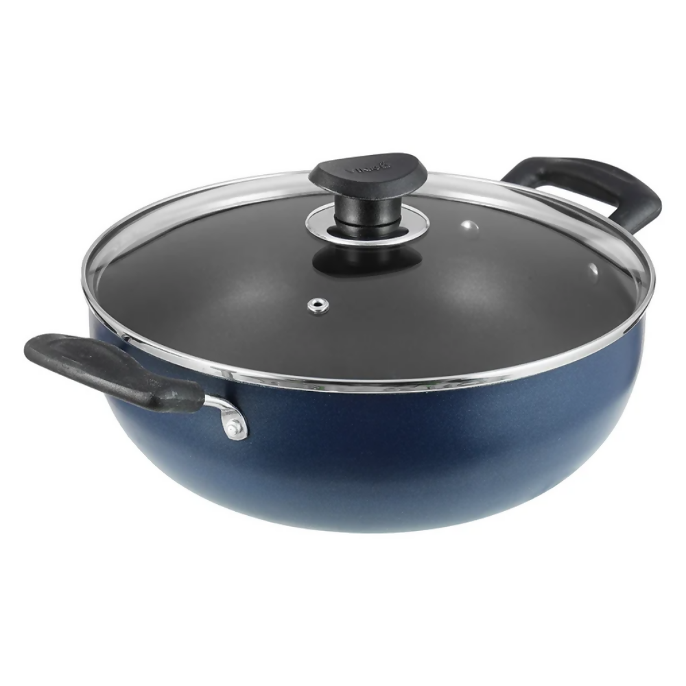 Vinod Zest Non-Stick Deep Kadai with Lid - Induction - Dista