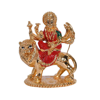 Collectible India Gold Plated Goddess Maa Durga Sherawali Mata Idol - Distacart