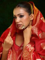 Thumbnail for Ruby Raang 22k Gold Polished Kundan Maharani Nose Ring (Clip On)