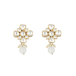 Thumbnail for Nuyug 22K Gold Plated Kundan Paradise Stud Earrings