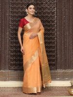 Thumbnail for Astita Orange Cotton Saree