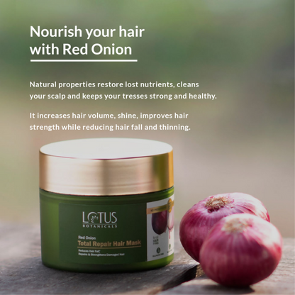 Lotus Botanicals Red Onion Total Repair Hair Mask - Distacart