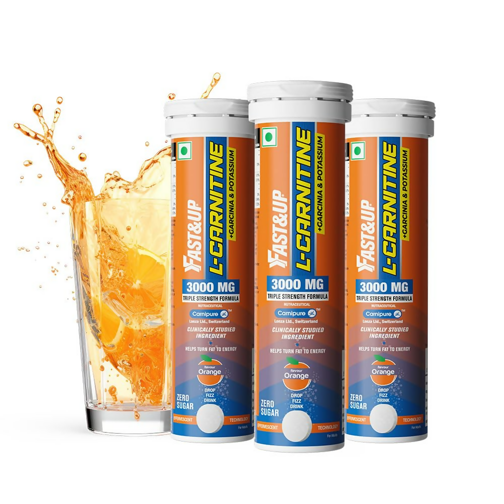 Fast&Up L Carnitine 3000mg Effervescent Tablets - Orange Flavour - Distacart