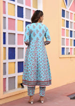 Thumbnail for Alvano Printed Anarkali Kurti with Pant and Dupatta Set for Women's and Girls Rayon - Distacart