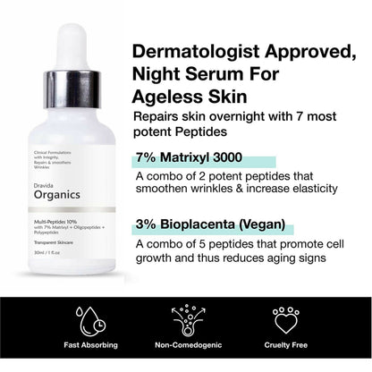 Dravida Organics Multi Peptide Anti Aging Night Serum - Dista