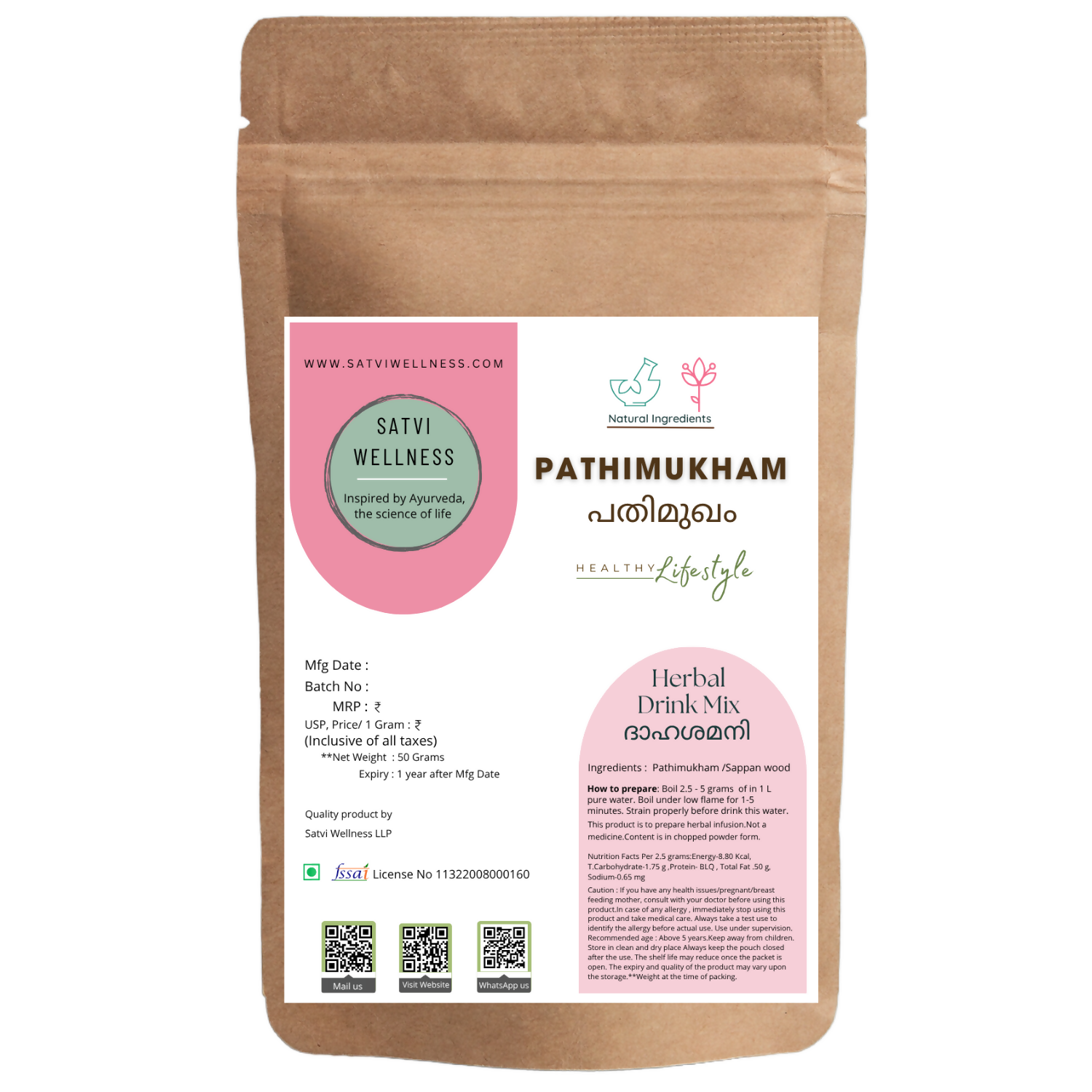 Satvi Wellness Kerala Pathimugam Herbal Drinking Water Mix