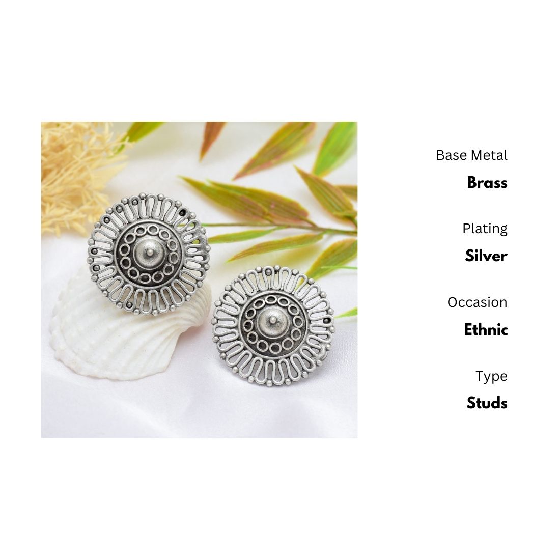 New Stylish Oxidized Gold-Polished Gold Studs Earrings for Womens by House of Ree - Distacart