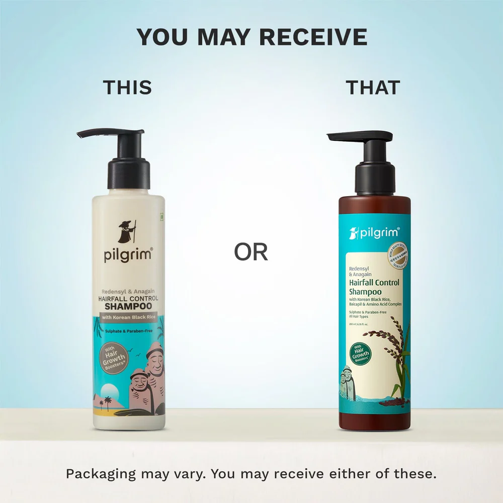 Pilgrim Redensyl & Anagain Hairfall Control Shampoo with Korean Black Rice - Dista