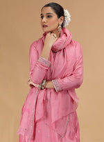 Thumbnail for Chhap Pink Colour Satin Silk Hand Work Salwar Suit