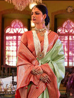 Thumbnail for Anouk Woven Design Zari Silk Blend Kanjeevaram Saree - Distacart