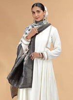 Thumbnail for Chhap Chiffon Printed and Hand Work Salwar Suit In Off White Colour