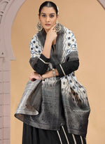 Thumbnail for Chhap Chiffon Printed and Hand Work Salwar Suit In Black Colour