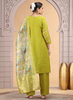 Thumbnail for Chhap Mehendi Yellow Colour Chiffon Embroidery Salwar Suit