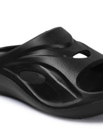 Thumbnail for Roadster The Lifestyle Co. Men Black Sliders With Cut-Out Detail