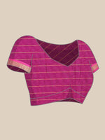 Thumbnail for Anouk Navy Blue & Fuchsia Woven Design Pure Silk Banarasi Saree - Distacart
