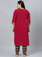 Thumbnail for Sztori Printed Notch Neck Regular Kurta with Trousers - Distacart