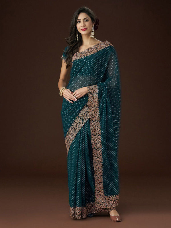 kasee Embellished Embroidered Organza Saree main image 1