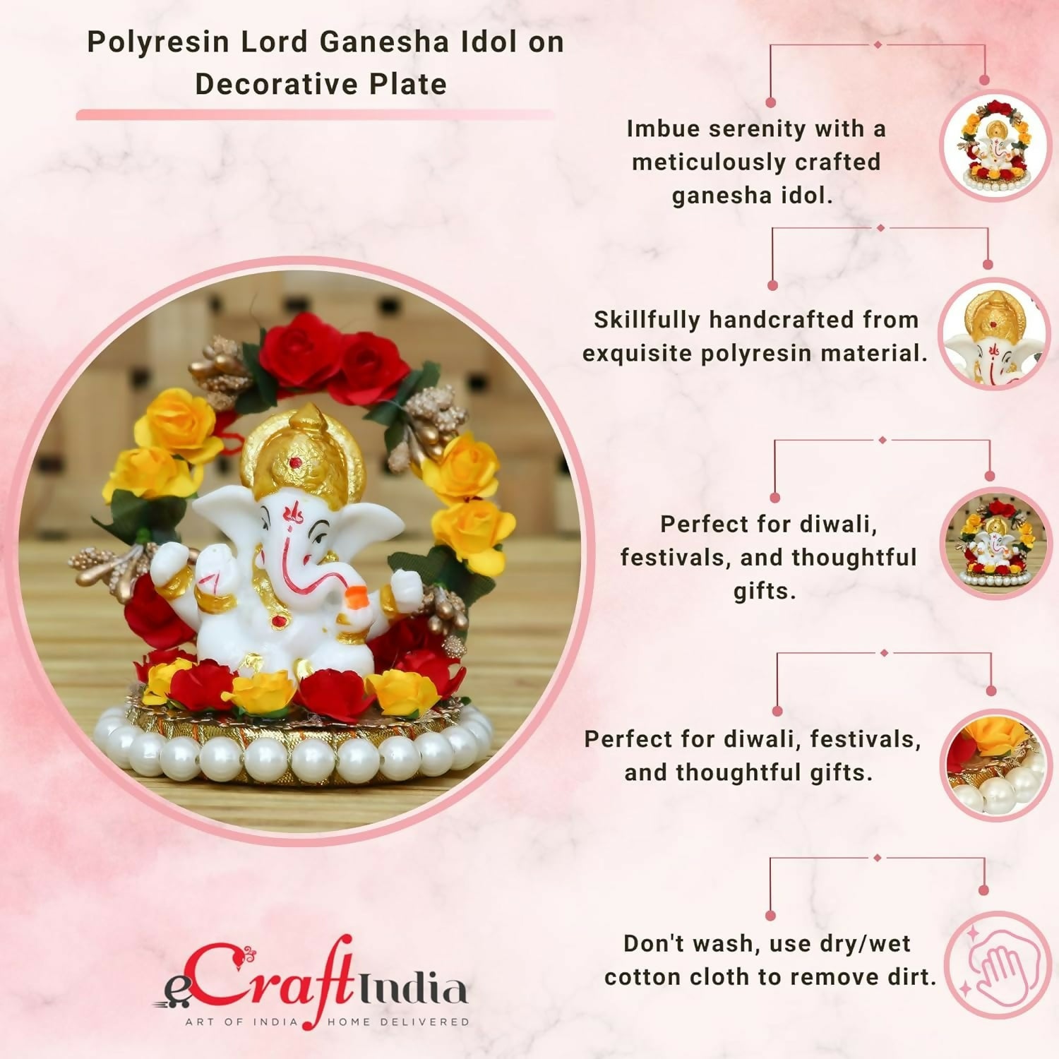 eCraftIndia Lord Ganesha Idol - Distacart